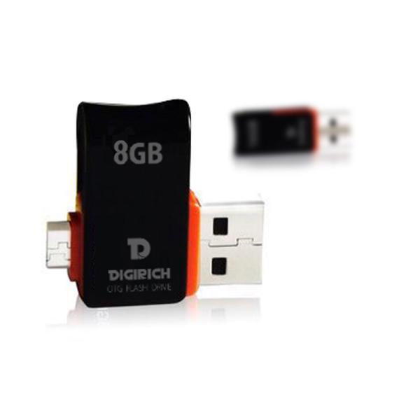 DIGIRICH USB2.0/MICROUSB 8GB  فلاش ديجيريش بحجم 8جيجا مناسب لنقل البيانات بين الكمبيوتر وجوالات الجلكسي و الأندرويد  